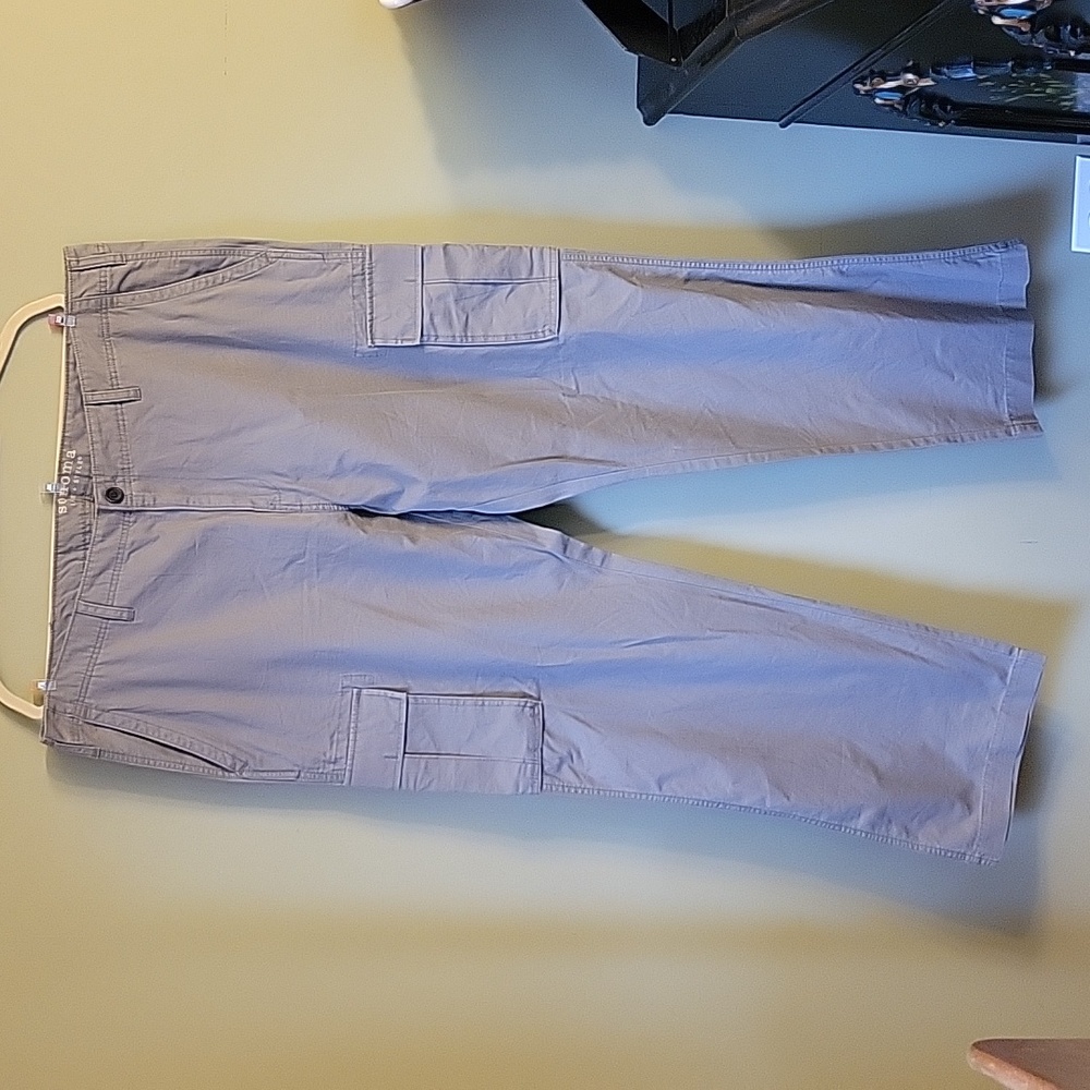 Sonoma life+style mens casual gray cargo pants Pockets no pleats  Waist 42